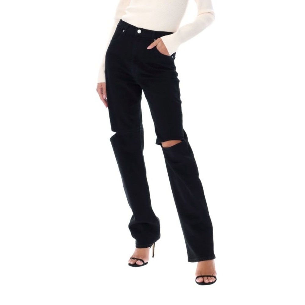 Helmut Lang Cut Out Black Denim Jeans - Picture 4 of 15
